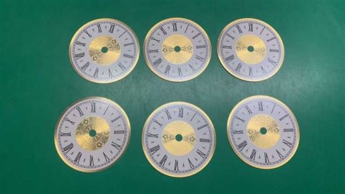 75mm Classic Roman Numeral Clock Dial | Golden Embossed Center Aluminum Clock...