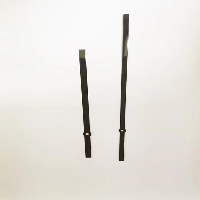Sleek Flat Long Hands in Solid Black Finish