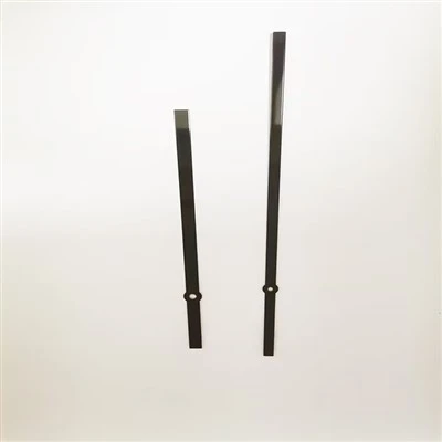 Sleek Flat Long Hands in Solid Black Finish